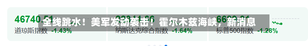全线跳水！美军发动袭击！霍尔木兹海峡，新消息-第2张图片