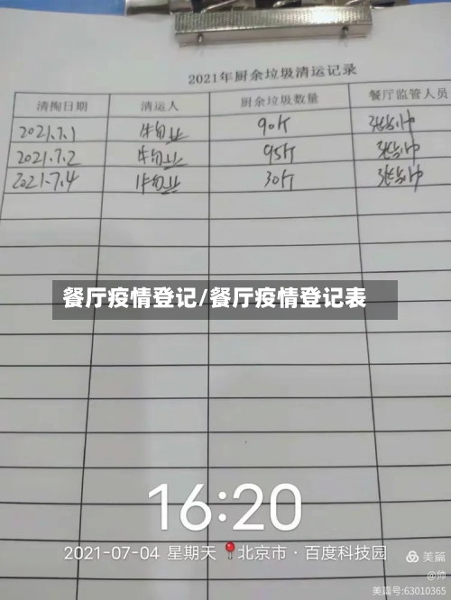 餐厅疫情登记/餐厅疫情登记表