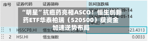 “明星”抗癌药亮相ASCO！恒生创新药ETF华泰柏瑞（520500）获资金加速逆势布局-第3张图片