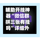 辅助开挂神器“微信群拼三张有挂吗”详细外挂透视辅助软件教程-第2张图片