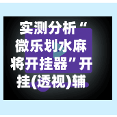 实测分析“微乐划水麻将开挂器”开挂(透视)辅助-第3张图片
