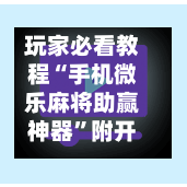 玩家必看教程“手机微乐麻将助赢神器”附开挂脚本详细步骤-第2张图片