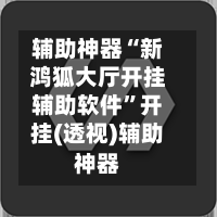 辅助神器“新鸿狐大厅开挂辅助软件”开挂(透视)辅助神器-第2张图片