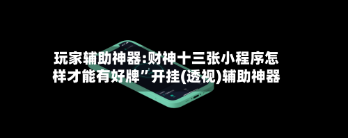 玩家辅助神器:财神十三张小程序怎样才能有好牌	”开挂(透视)辅助神器-第2张图片