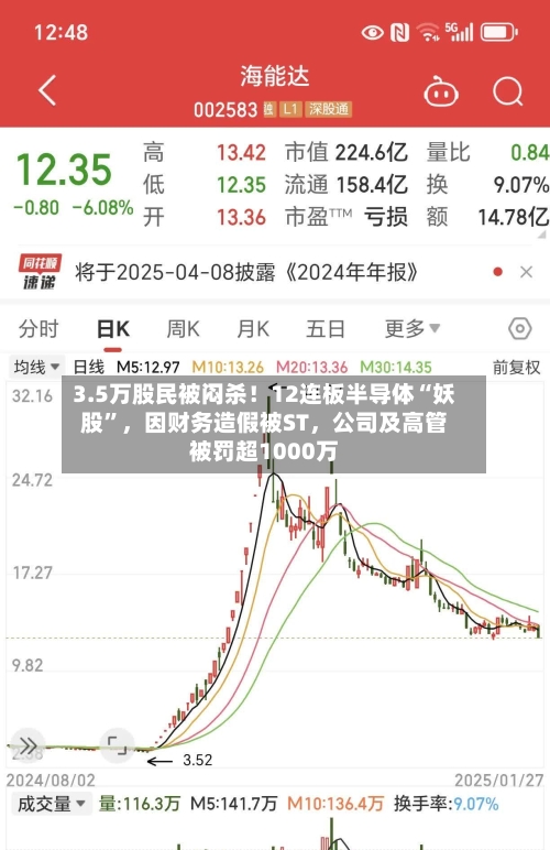 3.5万股民被闷杀！12连板半导体“妖股	”	，因财务造假被ST，公司及高管被罚超1000万-第2张图片