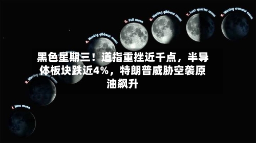 黑色星期三！道指重挫近千点，半导体板块跌近4%，特朗普威胁空袭原油飙升