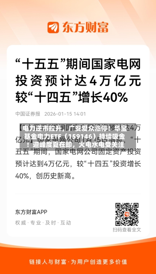 电力逆市拉升，广安爱众涨停！华宝基金电力ETF（159146）持续吸金！迎峰度夏在即，火电水电受关注-第2张图片