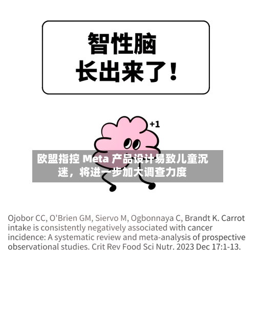 欧盟指控 Meta 产品设计易致儿童沉迷，将进一步加大调查力度