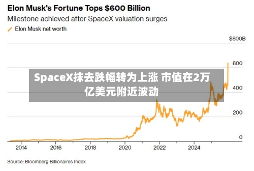 SpaceX抹去跌幅转为上涨 市值在2万亿美元附近波动