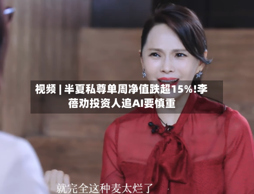 视频 | 半夏私尊单周净值跌超15%!李蓓劝投资人追AI要慎重