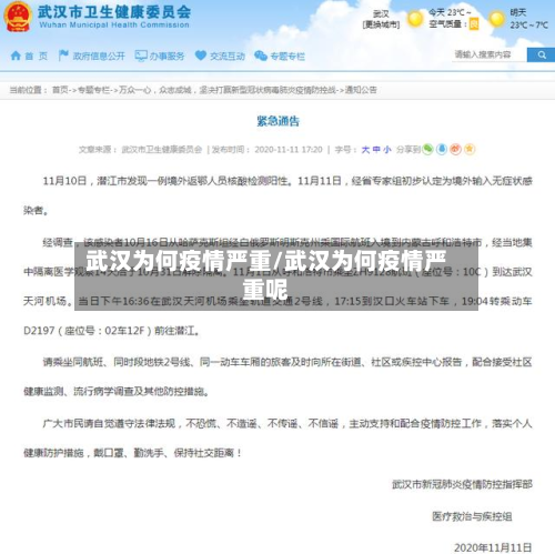 武汉为何疫情严重/武汉为何疫情严重呢