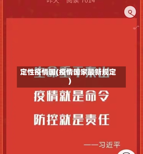 定性疫情国(疫情国家最新规定)